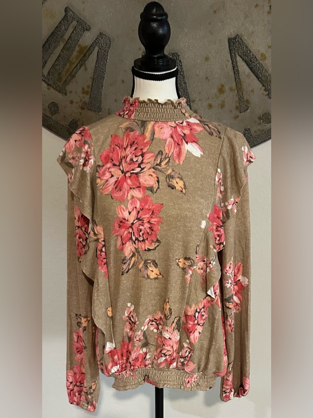 Maurices Cream Knit Top with Soft Pink Accent - Picture 1 of 3